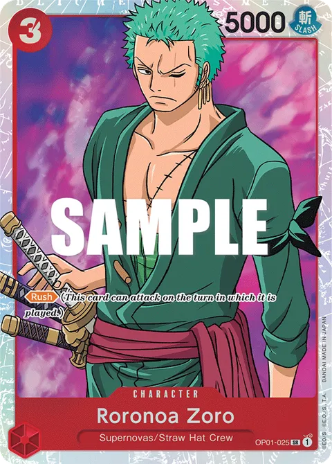 Roronoa Zoro — ONE PIECE Promos - Treasure Cup 2023 Top 8 / base card from Romance Dawn OP01-025
