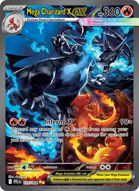 Mega Charizard X ex — Mega Evolution—Phantasmal Flames 125/94